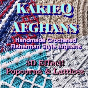 3D Effect Handmade Crocheted Fisherman Style Afghans